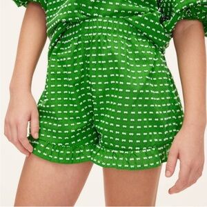 Kate Spade X Target Textured Polka Dot Green Ruffle Shorts Size XL NWT